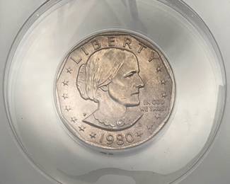 1980-P Susan B Anthony Dollar, ANACS MS65