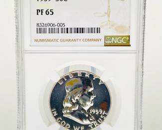 1959 Franklin Half Dollar, NGC PF65