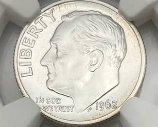 1962 Roosevelt Dime, NGC PF68