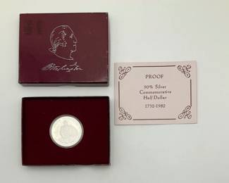 1982 Proof George Washington Silver Commemorative Half Dollar