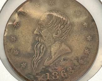 1863 Gustavus Lindenmueller Civil War Token