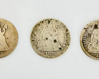1873 Arrows, 1876, 1877 Seated Liberty Dimes