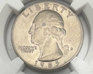 1985-D Washington Quarter, NGC MS65