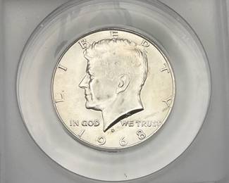 1968-D Kennedy Half Dollar, ANACS MS66
