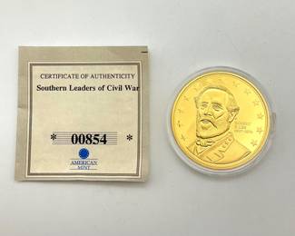24K Gold Layered General Robert E. Lee Proof Coin