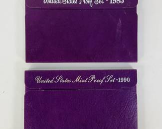 1985 and 1990 US Proof Sets