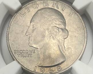 1968 Washington Quarter, NGC MS65