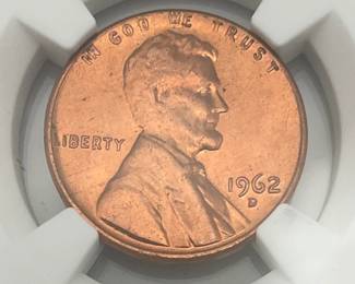 1962-D Lincoln Penny, NGC MS65 RD