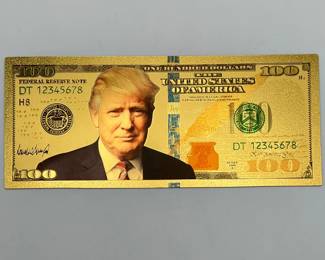 24K Gold Layered $100 Donald Trump Note