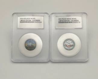 2004 Keelboat and Peace Medal Colorized Nickels
