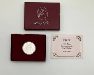 1982 Proof George Washington Silver Commemorative Half Dollar