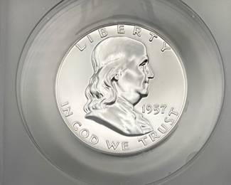 1957 Franklin Half Dollar, ANACS PF67