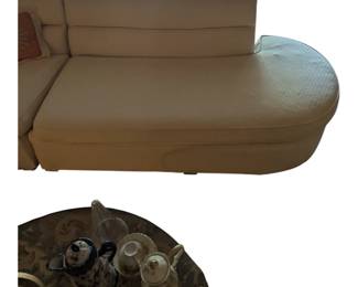 Mid Century Curved Sectional Sofa. Cushions will need to be replaced as the foam has lost its integrity in the seat cushions.
