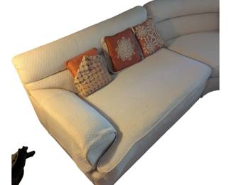 Mid Century Curved Sectional Sofa. Cushions will need to be replaced as the foam has lost its integrity in the seat cushions.