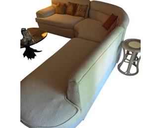 Mid Century Curved Sectional Sofa. Cushions will need to be replaced as the foam has lost its integrity in the seat cushions.