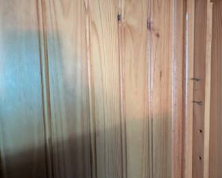 Large Solid Wood Antique Carved Armoire. 