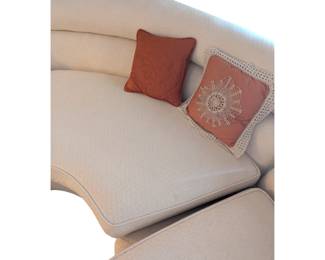 Mid Century Curved Sectional Sofa. Cushions will need to be replaced as the foam has lost its integrity in the seat cushions.
