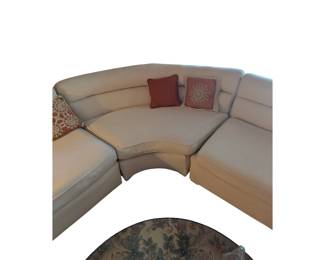 Mid Century Curved Sectional Sofa. Cushions will need to be replaced as the foam has lost its integrity in the seat cushions.