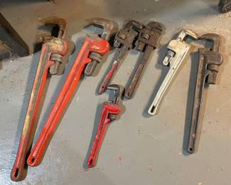 Various Sized Pipe Wrenches