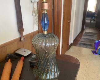 Vintage Glass & Brass Ashtray Stand