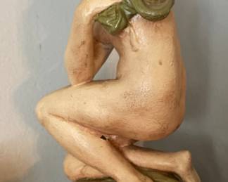 Vintage Bathing Goddess Chalkware Statue
