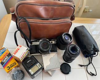 Vintage Canon AE-1 Camera with extras