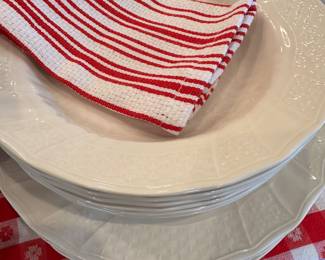Mikasa Renaissance White dinner plates and rim soup bowls