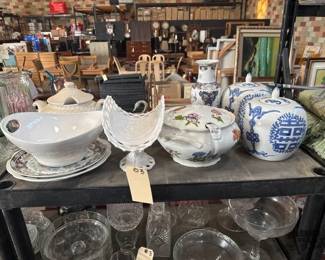 3004  Soup Taureens, Vase, Napkin Holder and More 