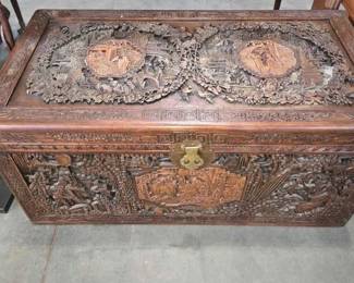 4650  Asian Carved Trunk 