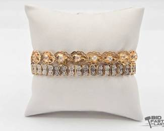 702  14k Gold and Diamond Bracelet, 20.2g 