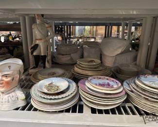 3266  Statue, Piggy Bank, Plates 
