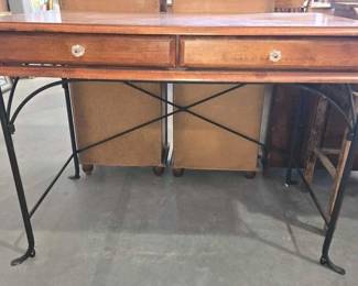 4678  Wooden Campaign Desk 