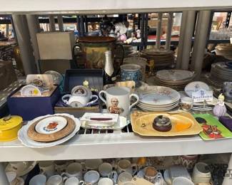 3252  Doulton Loving Cup, Mugs, Plates, Jewelry Box 