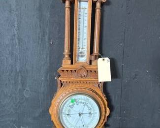 7502  Carved Wall Hanging Barometer 
