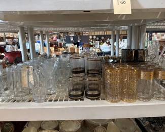 3210  Glass Cups and Vase 