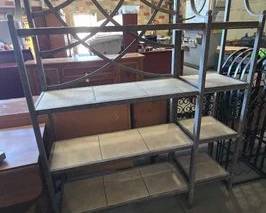 4270  Metal and Tile Shelf  Corner Shelf 