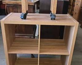 4238  Wooden Cubby  Small Tool On Wheels 