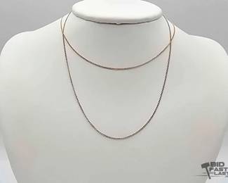 764  2 14k Gold Chains, 1.5g 