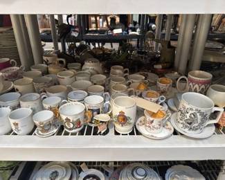 3254  Mugs, Saucers, Ginger Jar, Letter Opener 