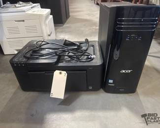 7064  Acer Aspire Desktop Computer and Canon Pixma Printer 