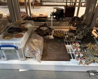 3076  Book Ends, Figurines, Medals, Clock and More 