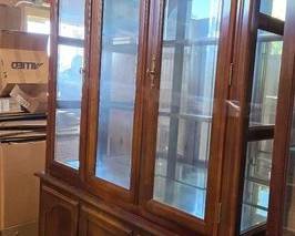 4056  Wooden and Glass China Cabinet 
