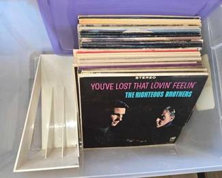 4928  Plastic Tote with Records 