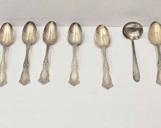 1800  7 Sterling Silver Spoons, 173g 