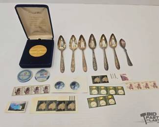 1912  Medal, Spoons, Stamps  Casino Chips 