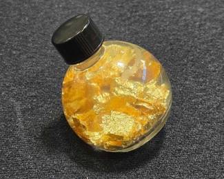 2000  Souvenir Glass Bottle with Gold Flakes 