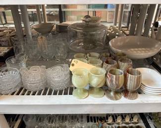 3092  Goblets, Napkin Rings, Wine Glasses, Bowls, Cake Stand 