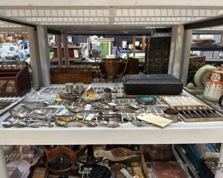 3236  Collector Spoons, Napkin Rings, Trays, Scissors, Letter Opener 