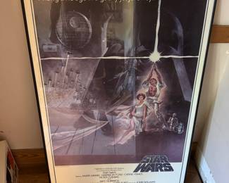 Rare original Star Wars First Printing Movie Poster, Near Mint, custom framed, the rarest Star Wars One Sheet