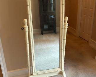BUY IT NOW! $155.00. Cheval mirror faux bamboo.       26 1/2" W x 63 1/2" H x 20" D.